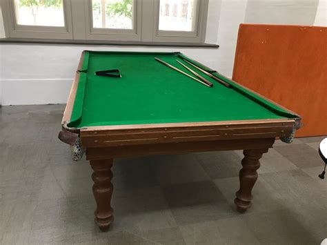 Maybe you would like to learn more about one of these? Pool Table, Slate Top, Turned Legs, Green Felt with Cues ...