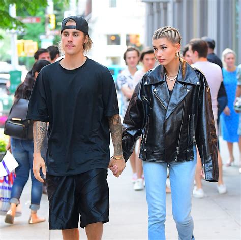justin bieber and hailey baldwin coordinate their style in new york vogue