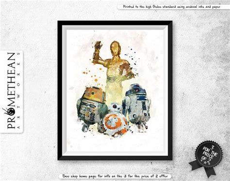 Star Wars Inspired The Droids C3po Bb8 By Prometheanartworks Star Wars Inspired Prints Wall