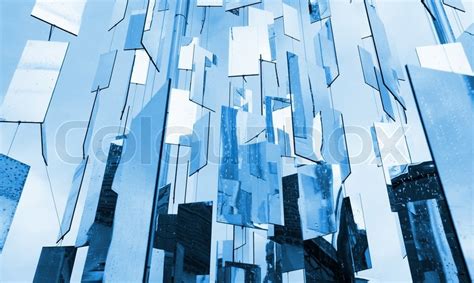 Abstract Blue Glass Mirrors Background Stock Image Colourbox