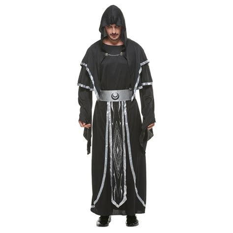 Mystical Dark Sorcerer Medieval Warlock Halloween Adult Costume Mens
