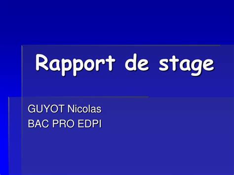 Ppt Rapport De Stage Powerpoint Presentation Free Download Id942594