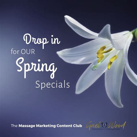 Creating Spring Specials For Your Massage Therapy Skincare Or Spa Business Massage And Spa