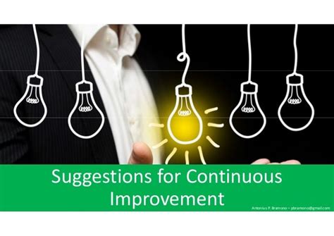 Suggestions For Continual Improvement