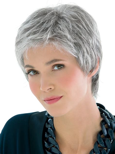 Synthetic Grey Cropped Pixie Cut Hair Wigs