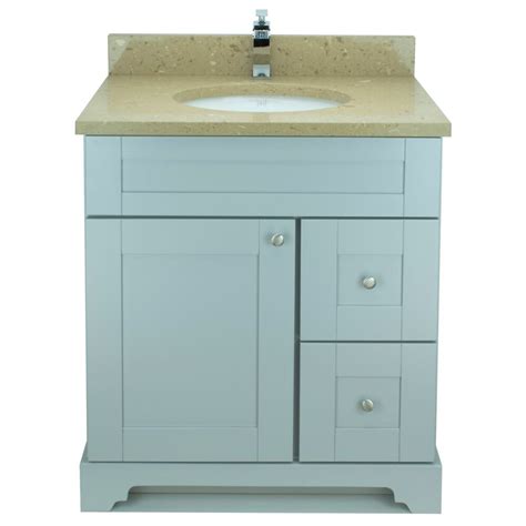 Lukx Bold Damian 24 Inch Vanity In Grey Right Side Drawers With Royal
