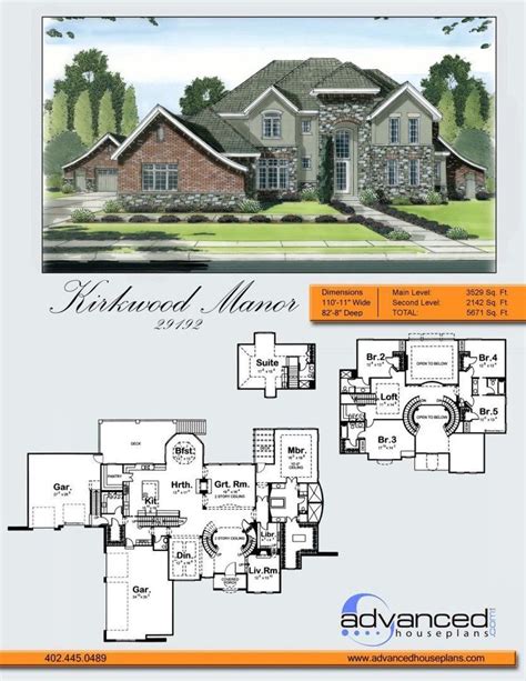 2 Story French Country House Plan Kirkwood Manor French Country