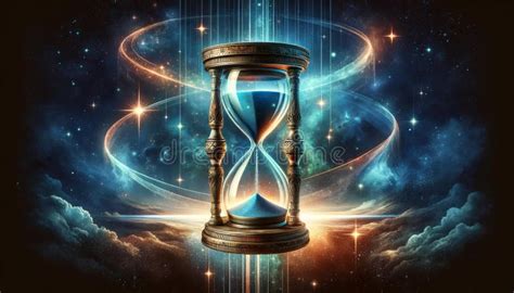 Mystical Hourglass With Cosmic Background Concept Of Time Stock Illustration Illustration Of