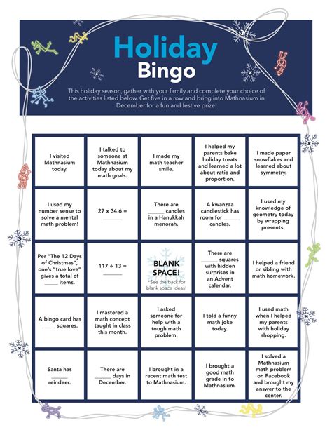 This December Join The Celebration With Holiday Bingo Mathnasium