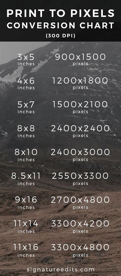 Online calculator / converter for image processing, printing, and editing. How To Convert Pixels To Inches Infographic - Signature ...