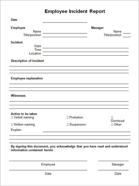 Employee Incident Report Template Free Pdf Word Documents Hot Sex Picture