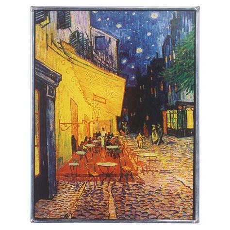 Caf Terrace At Night Art Glass Van Gogh Wall Art Van Gogh