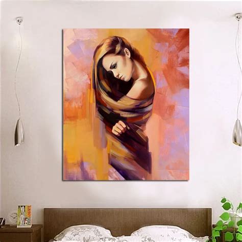 Modern Handcraft Oil Painting On Canvas Wall Art Female Sexy Girl Home