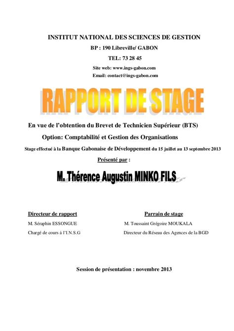Page De Garde Rapport De Stage Images