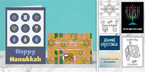 Hanukkah Greeting Card Set Twinkl Party Teacher Made