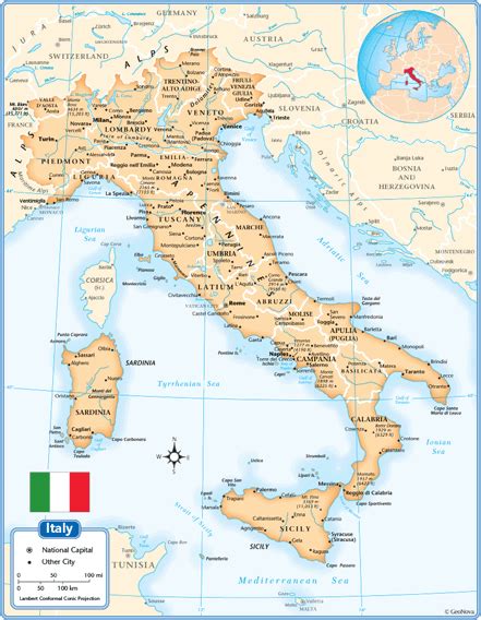 Italy Wall Map By Geonova Mapsales