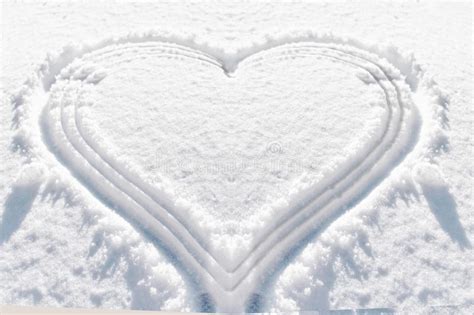 Heart Shape Snow Background Royalty Free Stock Photo