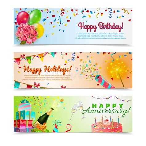 Happy Birthday Colorful Banners Stock Illustrations 4597 Happy