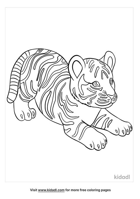 Free Baby Tiger Coloring Page Coloring Page Printables Kidadl