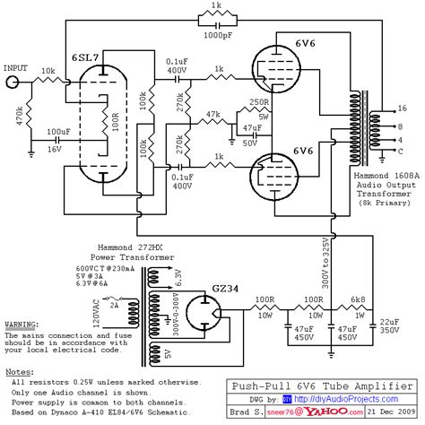 Push Pull Tube Amplifier Schematic