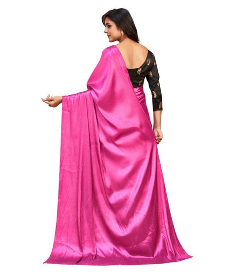 fashion kreza pink satin saree single buy fashion kreza pink satin saree single online at