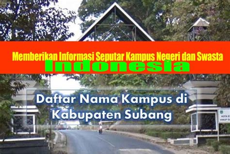 4 Kampus Di Kabupaten Subang Yang Berkualitas Fakta Kampus