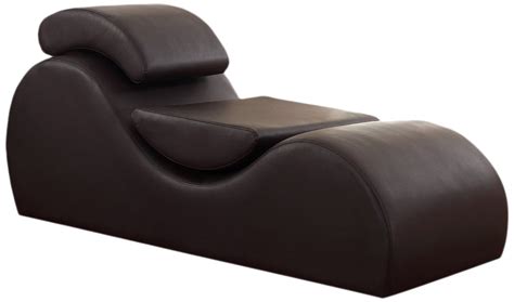 Dark Brown Faux Leather Deluxe Stretch Chaise Sex Sofa Comfort Lounge
