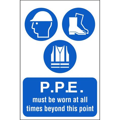 Ppe Must Be Worn Beyond This Point Mandatory Workplace Safety Signs