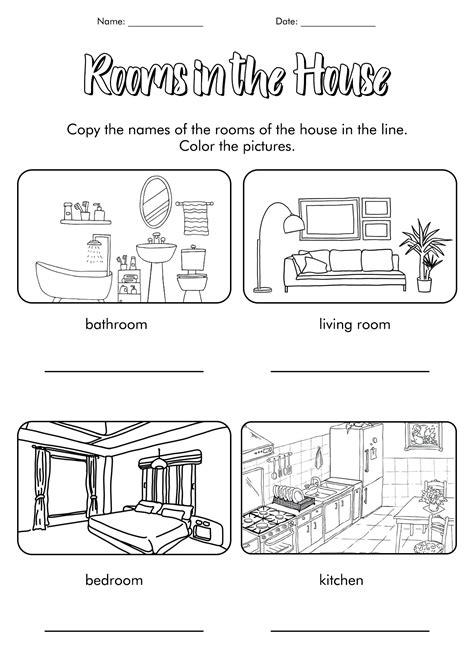 Rooms In My House Worksheet