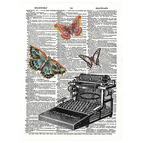 An Old Typewriter With Butterflies Flying Over It