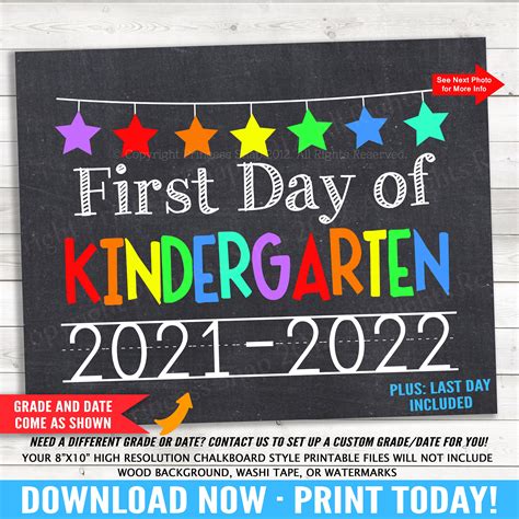 Rainbow First Day Of Kindergarten 2021 2022 School Photo Etsy