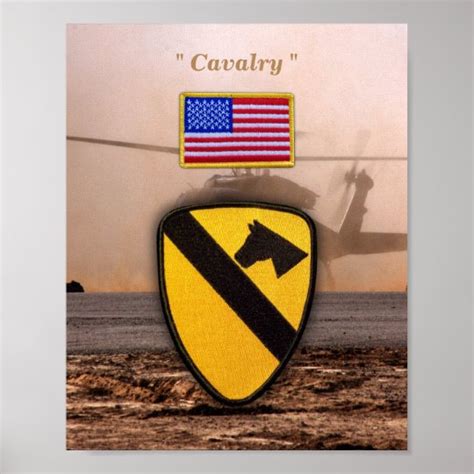 1st 7th Cavalry Air Cav Vetereans Vets Patch Poster