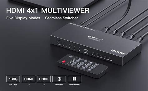 Hdmi Multiviewer Switch 4x1 Portta Hdmi Quad Multi Viewer Seamless