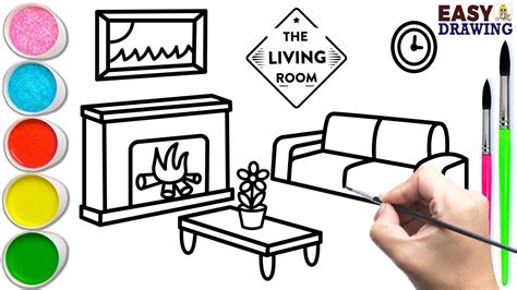 How To Draw A Living Room Step By Step Drawing Room Youtube