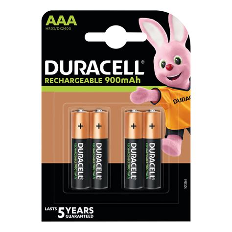 Duracell Stay Charged Rechargeable Aaa Nimh 900mah Batteries 4 Pack