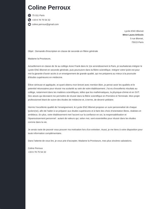 exemple lettre de motivation lycee hot sex picture