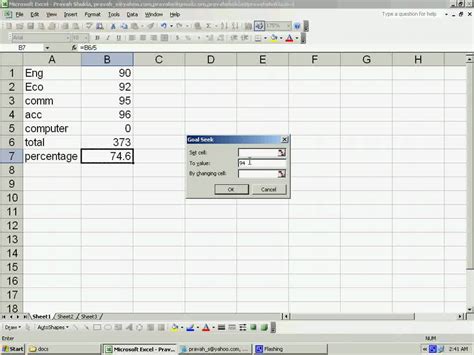 Microsoft Excel Goal Seek In Tools Youtube