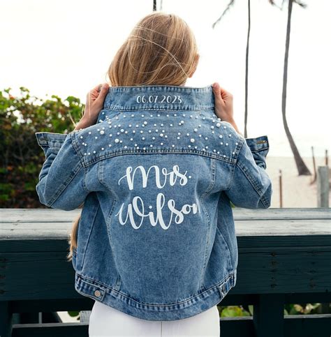 Wedding Bridal Denim Jacket Bride Denim Jacket With Pearls Etsy