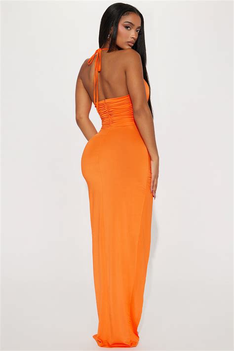 sabrina ruched maxi dress orange fashion nova dresses fashion nova