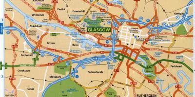 Mapa De Ruta Glasgow Mapa De Carreteras De Glasgow Escocia Reino Unido