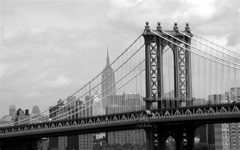 Brooklyn Bridge Black And White Hq Desktop Wallpaper 23393 Baltana