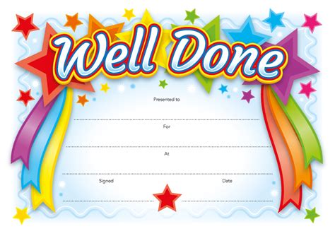 Printable Well Done Certificates Printable World Holiday
