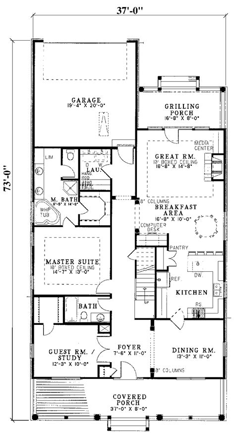 Narrow Lot House Plans With Rear Garage Home Design Photo