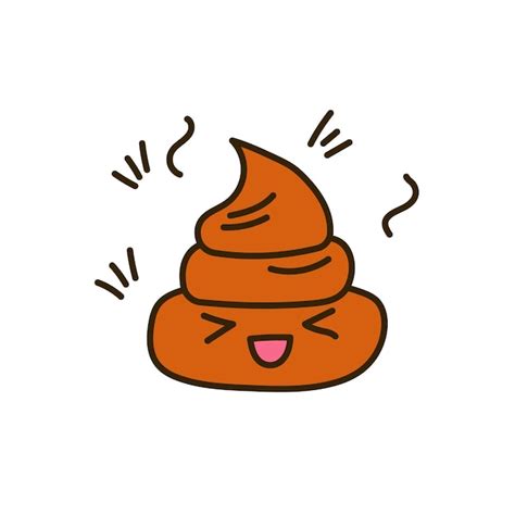 Premium Vector Cartoon Brown Poop Hand Drawn Poo Element For Design