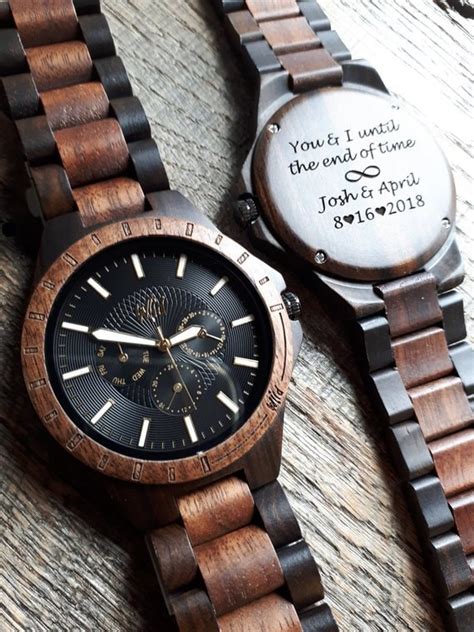 Wood Watch Wooden Watch Engraved Watch Watch For Mens Etsy Australia