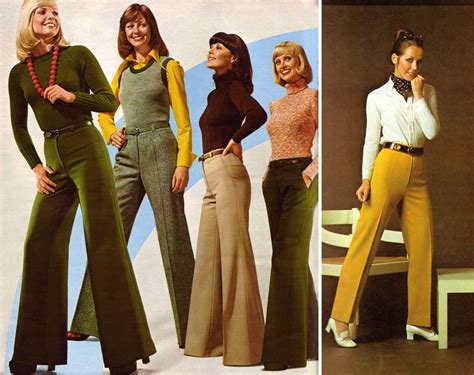 slacks in the 1970s basically formed a triangle massively flared at the bottom and as form