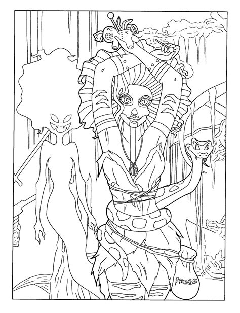 horror coloring book women coloring pages