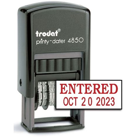 Trodat 4850 Date Stamp With Entered Self Inking Stamp Red Ink