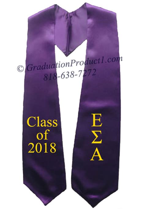 Epsilon Sigma Alpha Purple Greek Graduation Stole And Sashes From