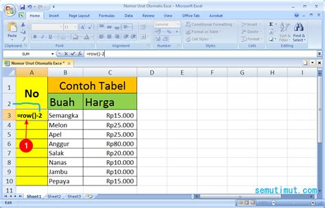 Rumus Nomor Otomatis Di Excel Excel Dan Rumus Microsoft Excel Riset